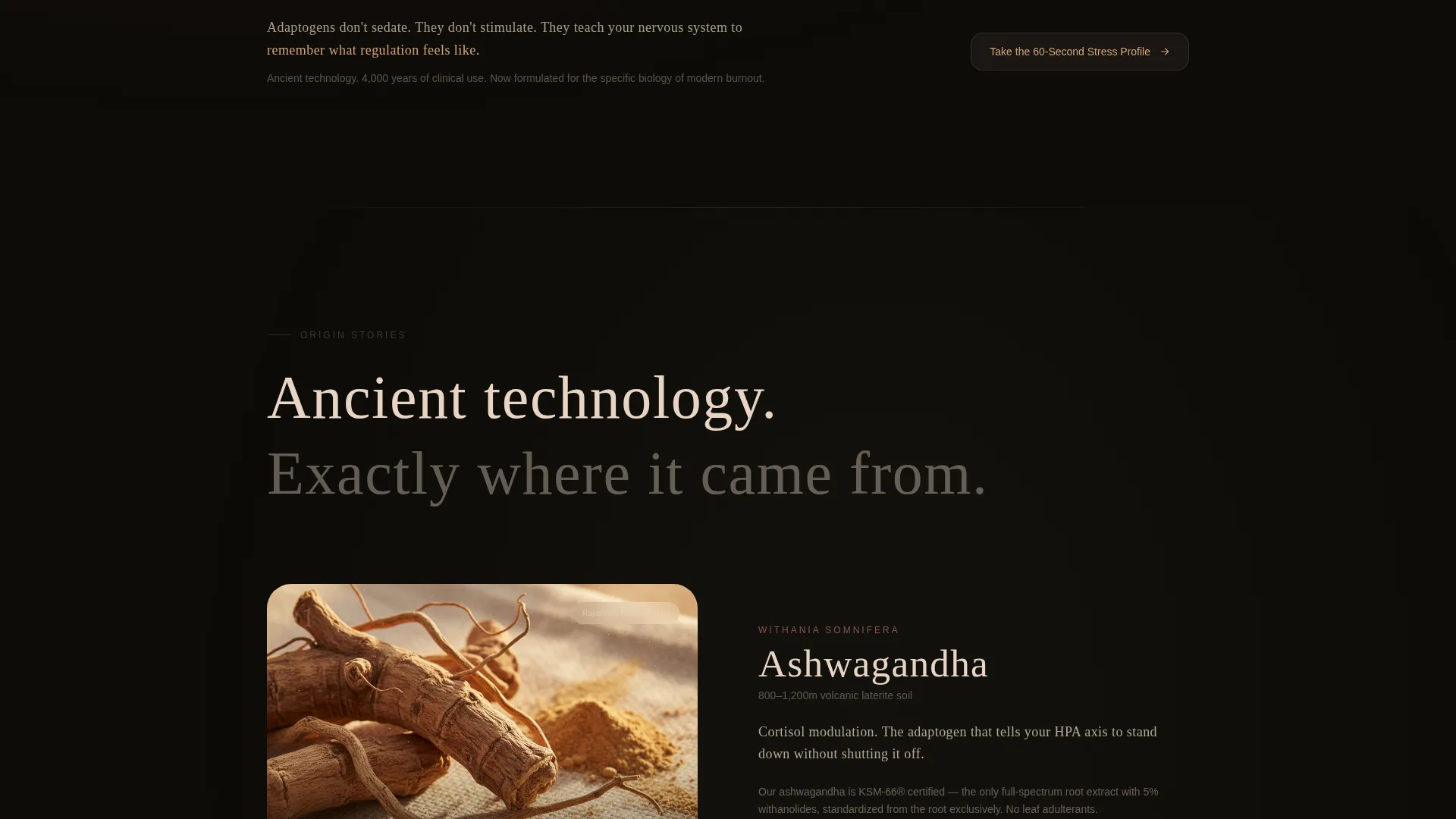 Adaptogen Brand Landing Page Template
