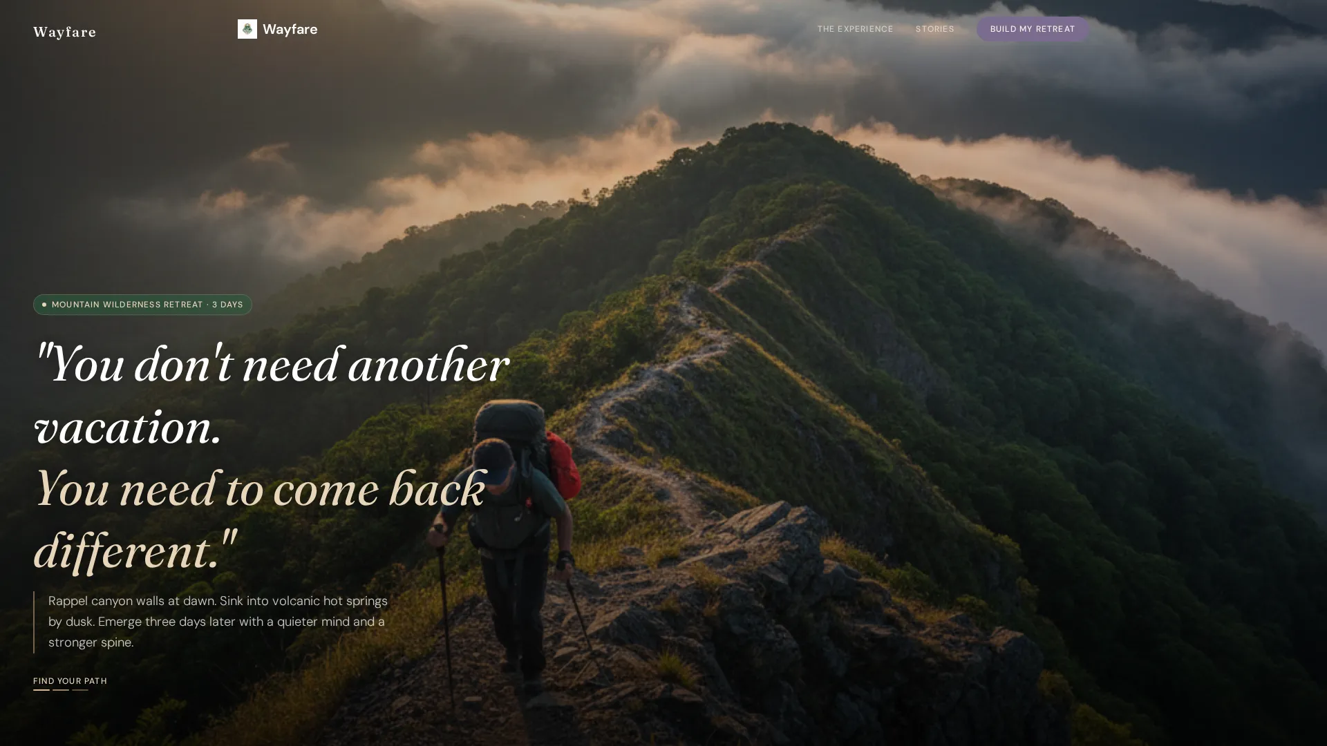 Adventure Wellness Retreat Landing Page Template