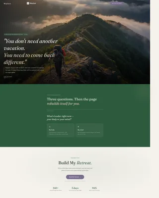Adventure Wellness Retreat Landing Page Template