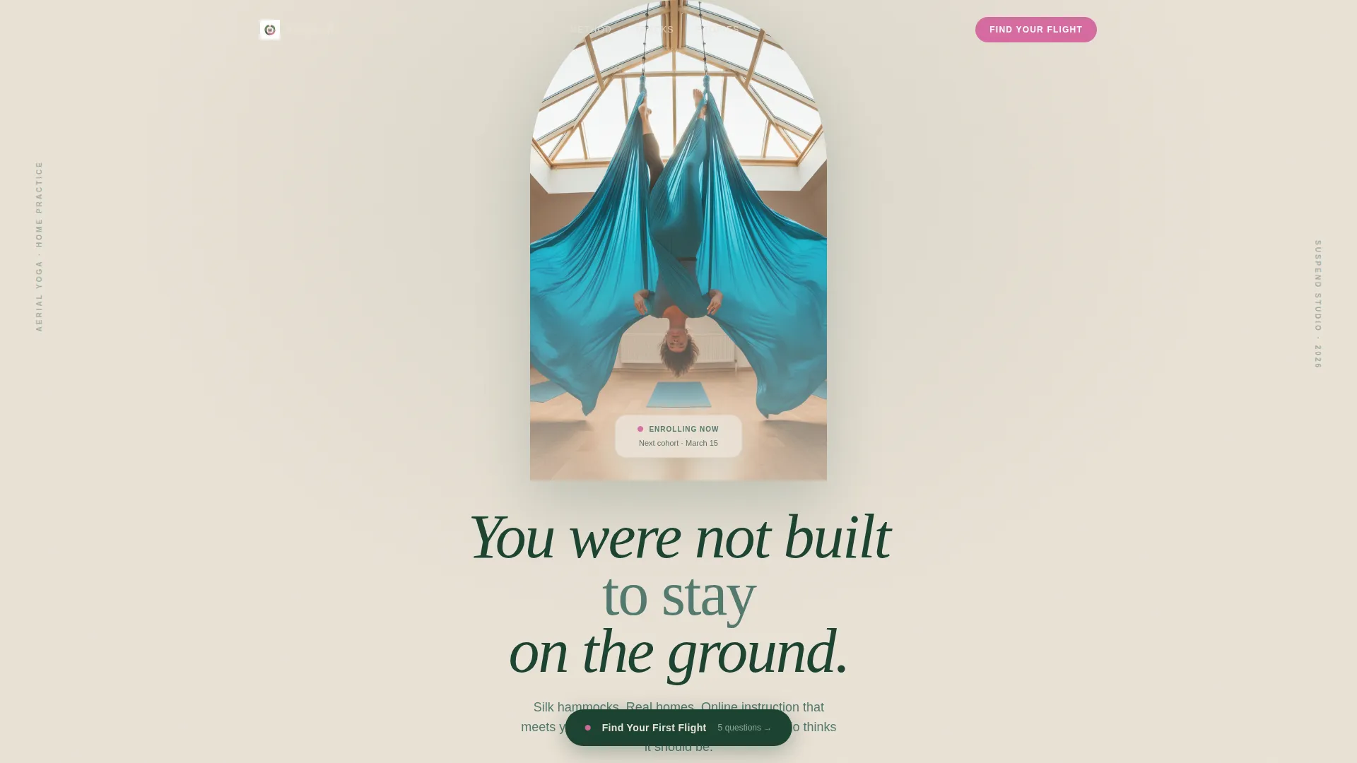 Aerial Yoga Online Course Landing Page Template