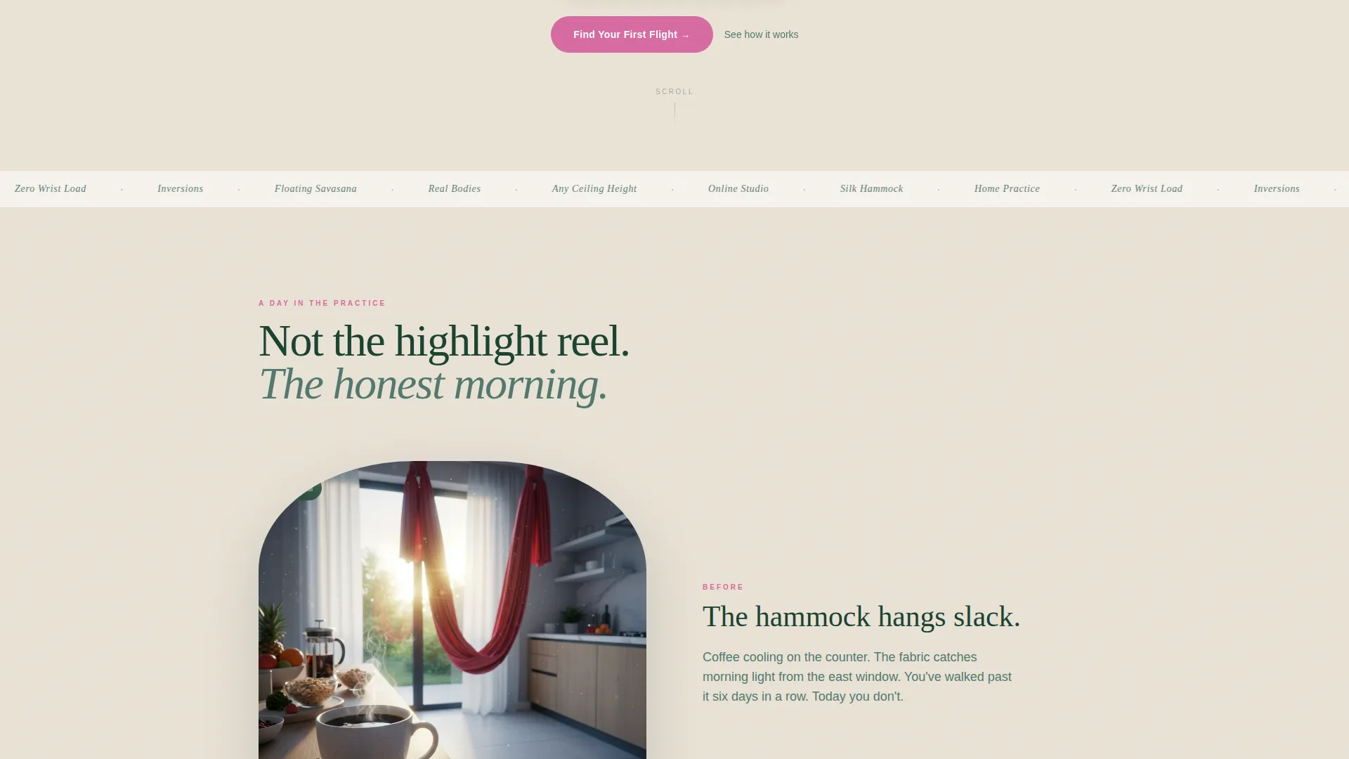 Aerial Yoga Online Course Landing Page Template