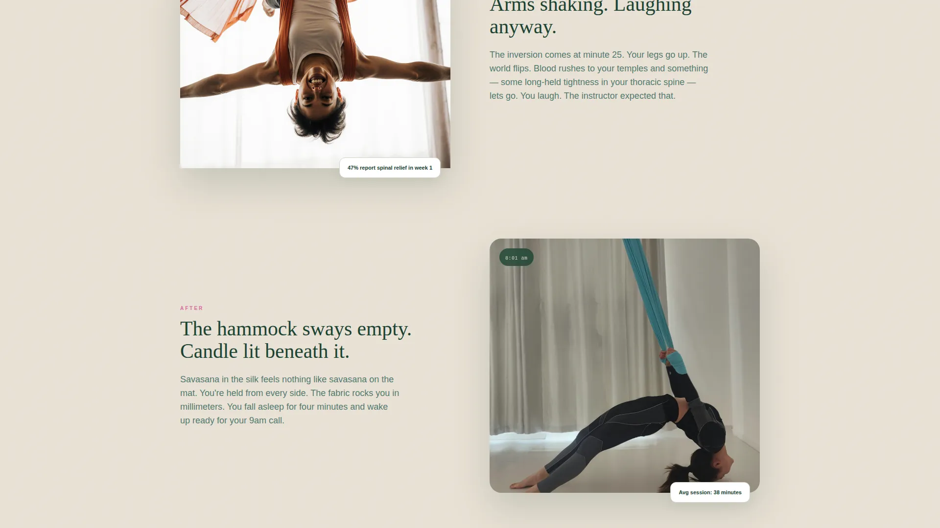 Aerial Yoga Online Course Landing Page Template