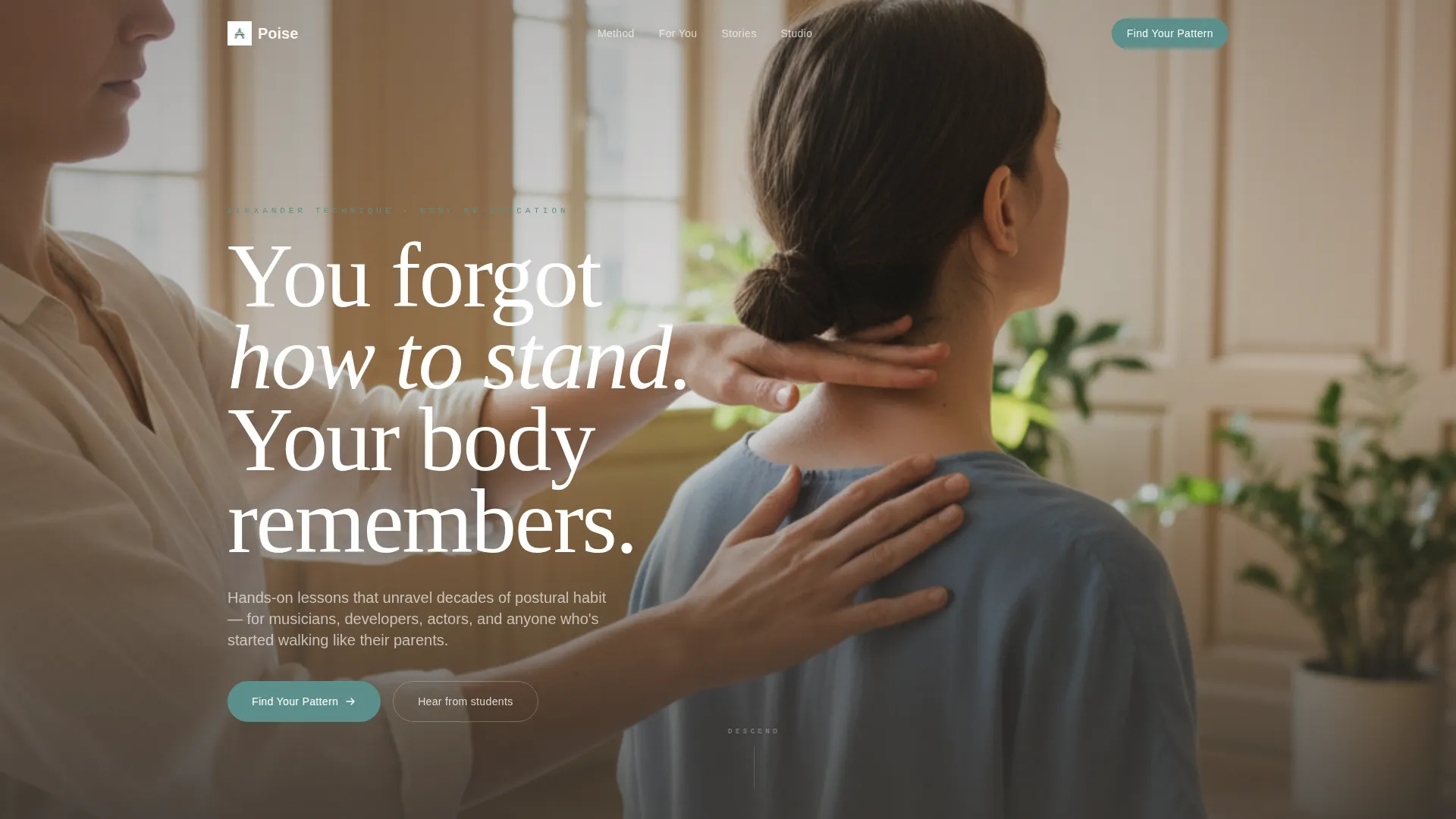 Alexander Technique Studio Landing Page Template