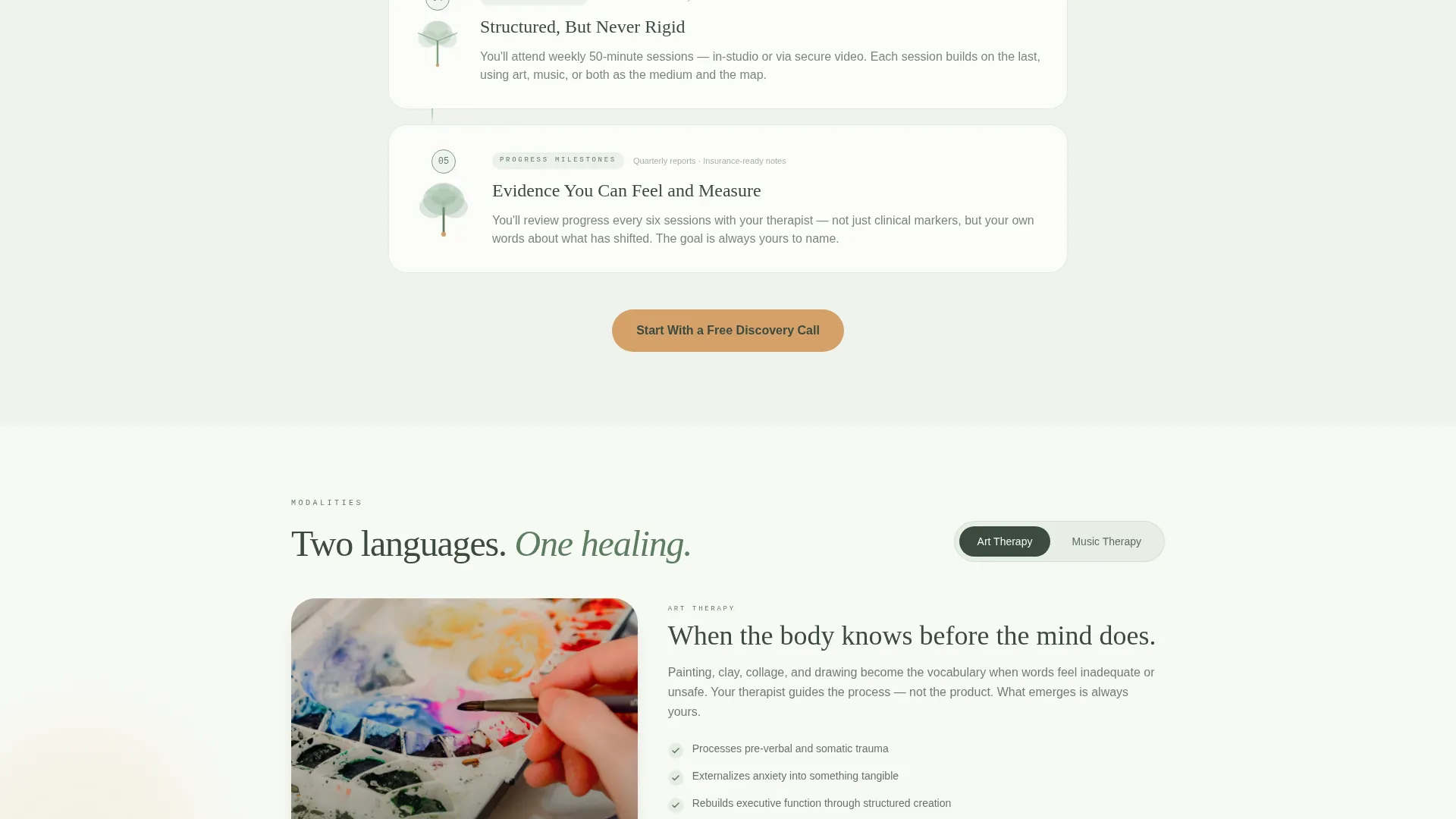 Art & Music Therapy Landing Page Template