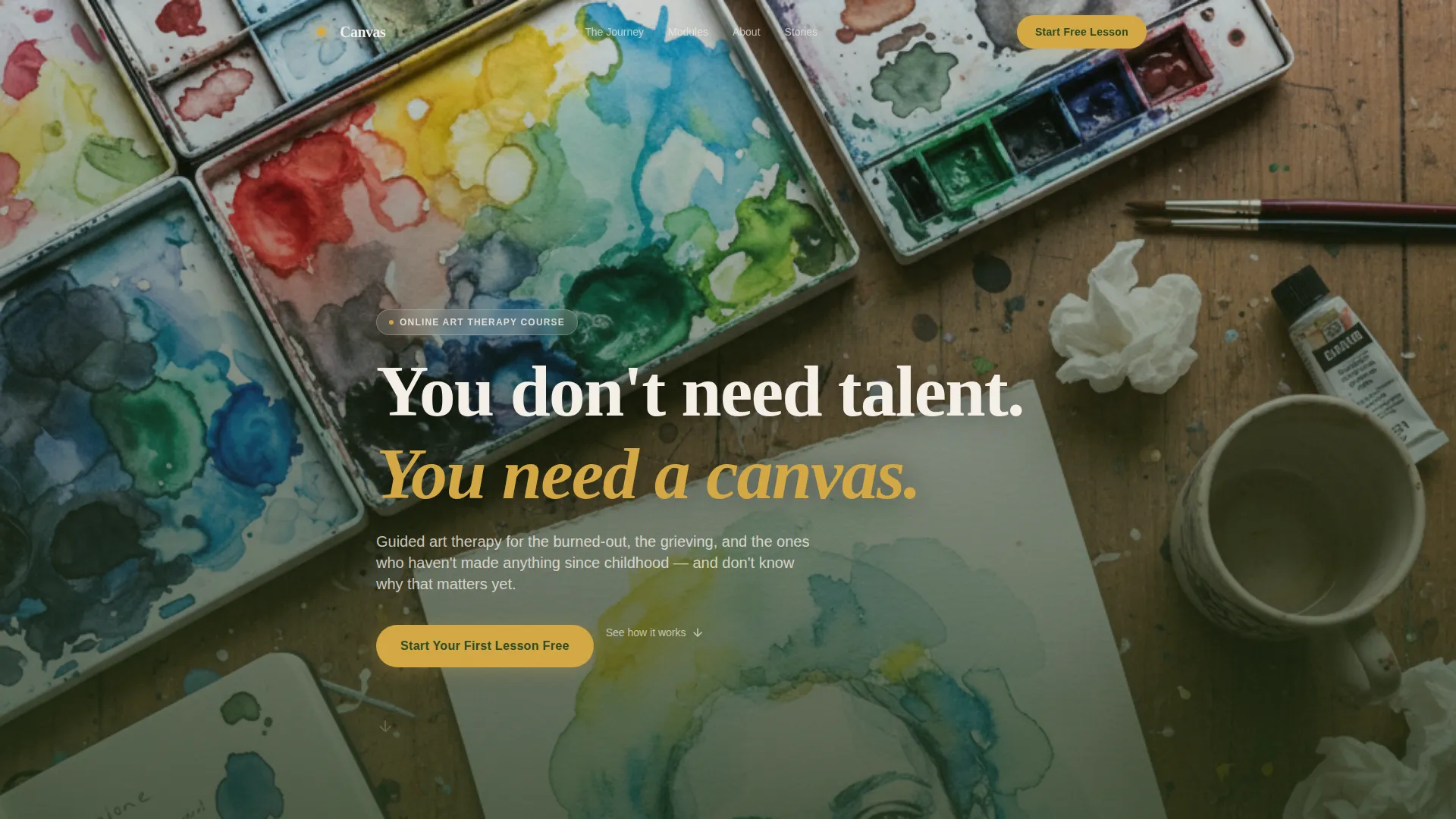 Art Therapy Online Course Landing Page Template