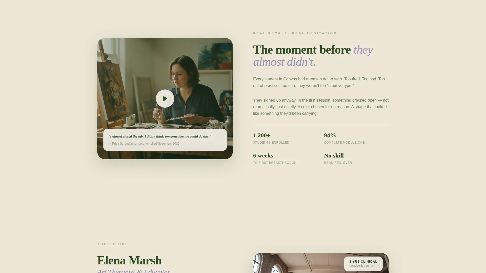 Art Therapy Online Course Landing Page Template
