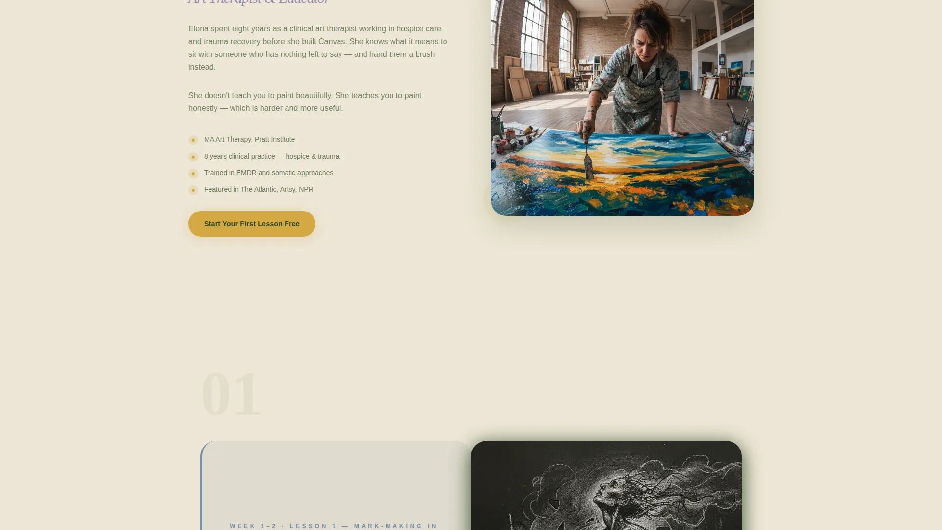 Art Therapy Online Course Landing Page Template