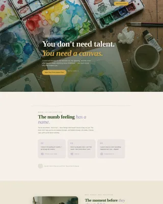 Art Therapy Online Course Landing Page Template