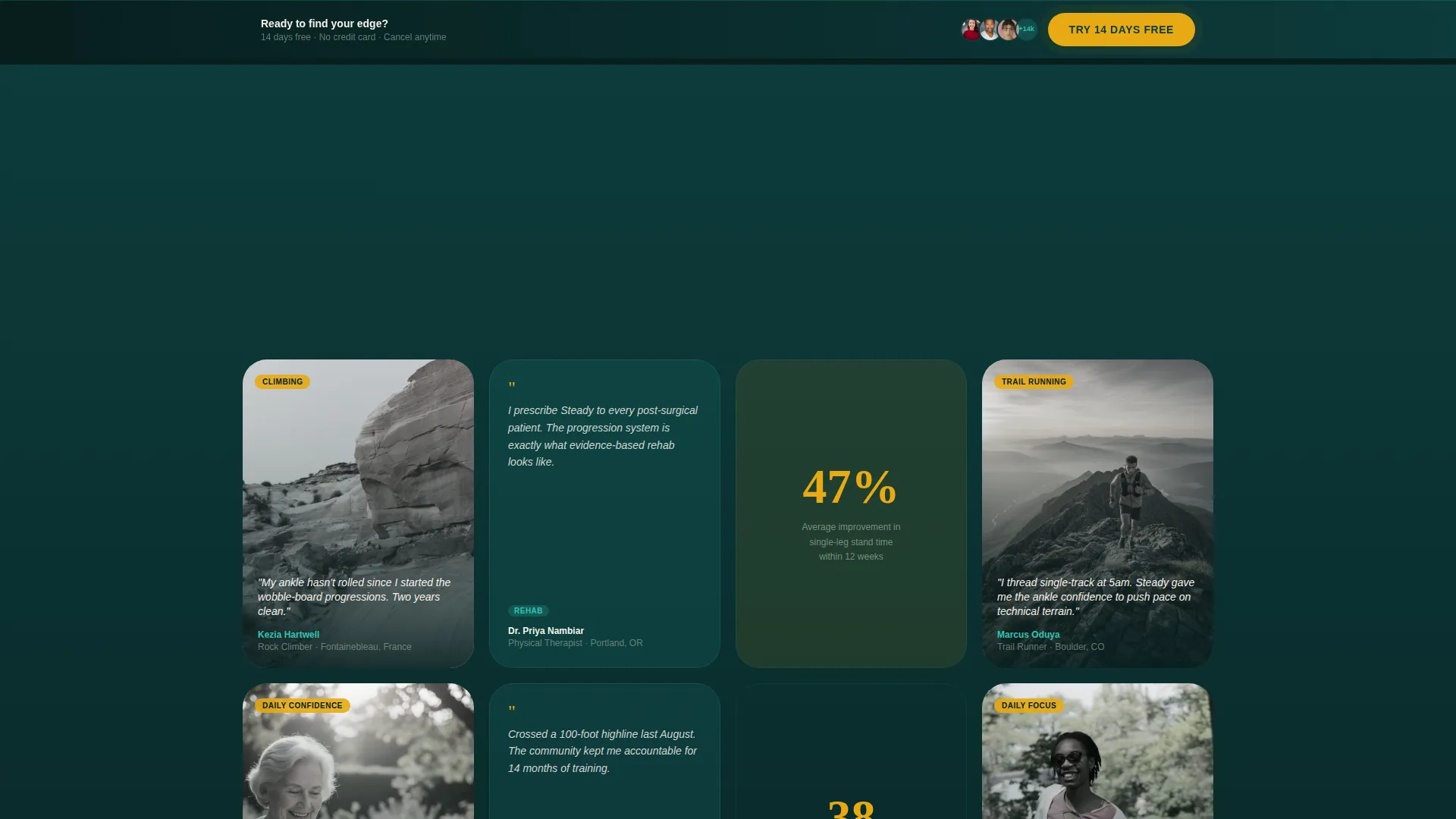 Balance & Stability Community Landing Page Template