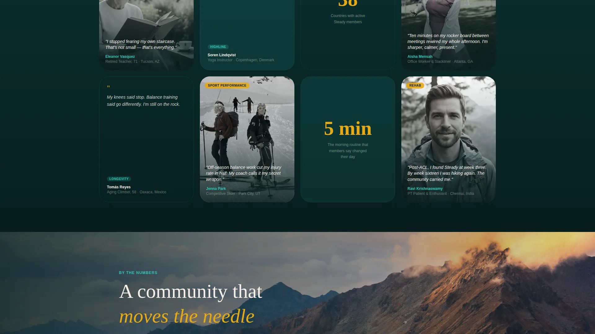 Balance & Stability Community Landing Page Template