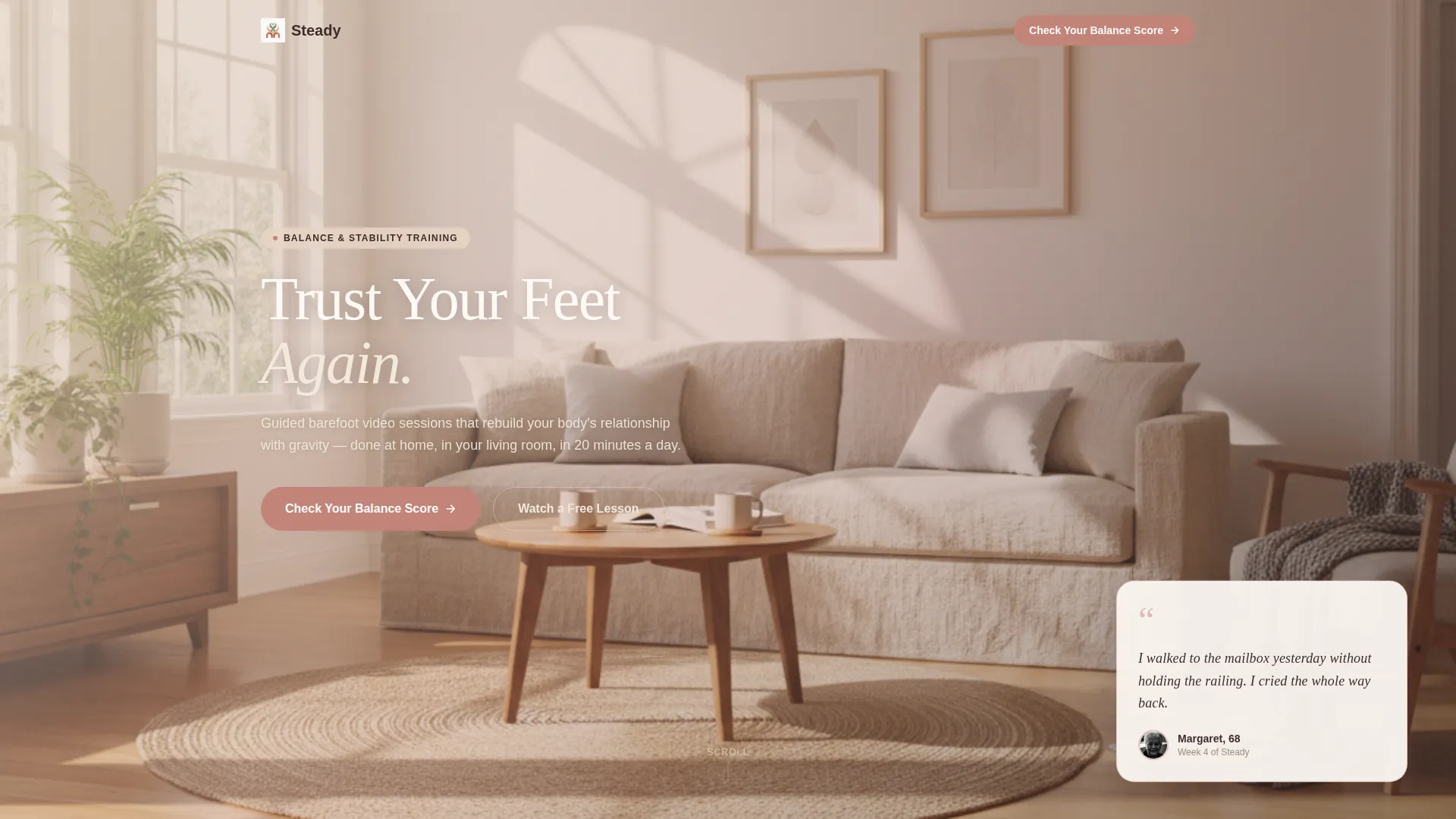 Balance Training Landing Page Template for Wellness