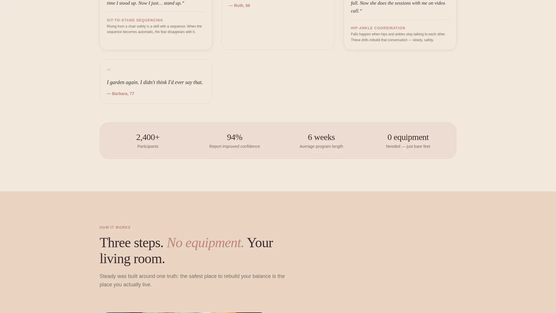Balance Training Landing Page Template for Wellness
