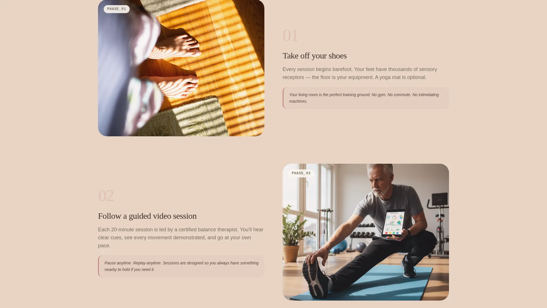 Balance Training Landing Page Template for Wellness