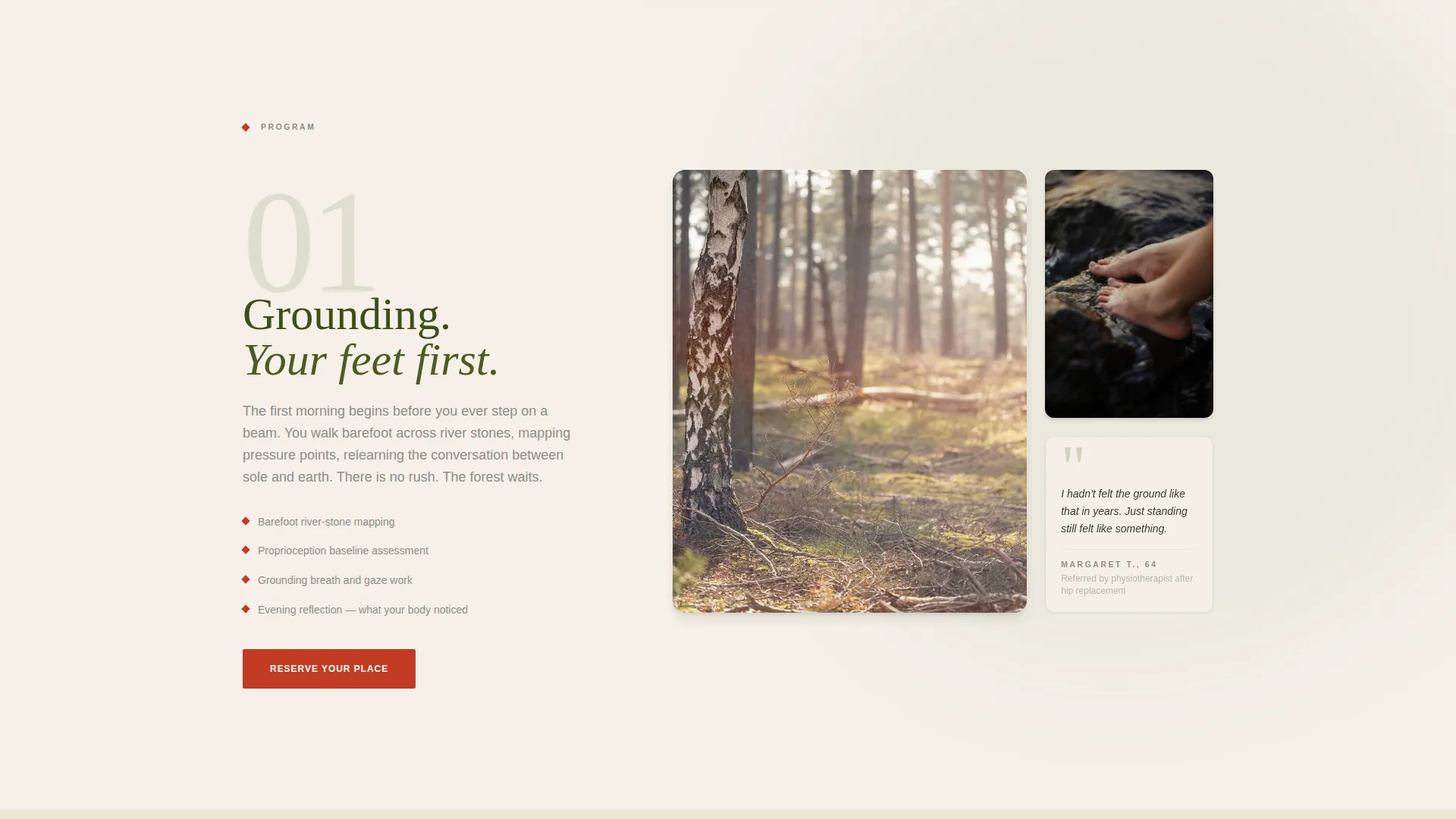 Balance Retreat Landing Page Template