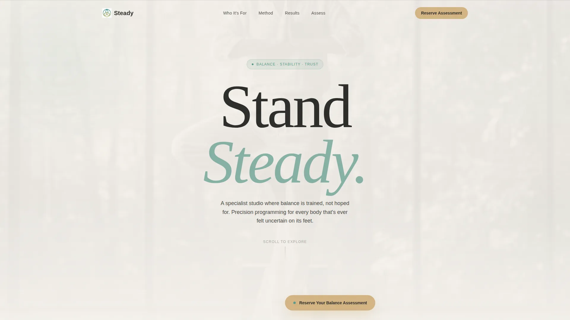 Landing Page Template for Stability Studios
