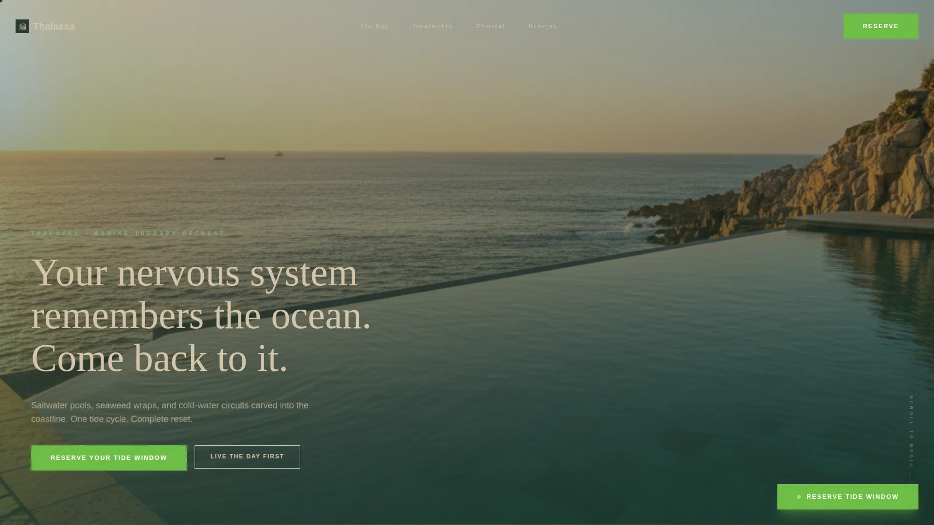 Thalassotherapy Retreat Landing Page Template