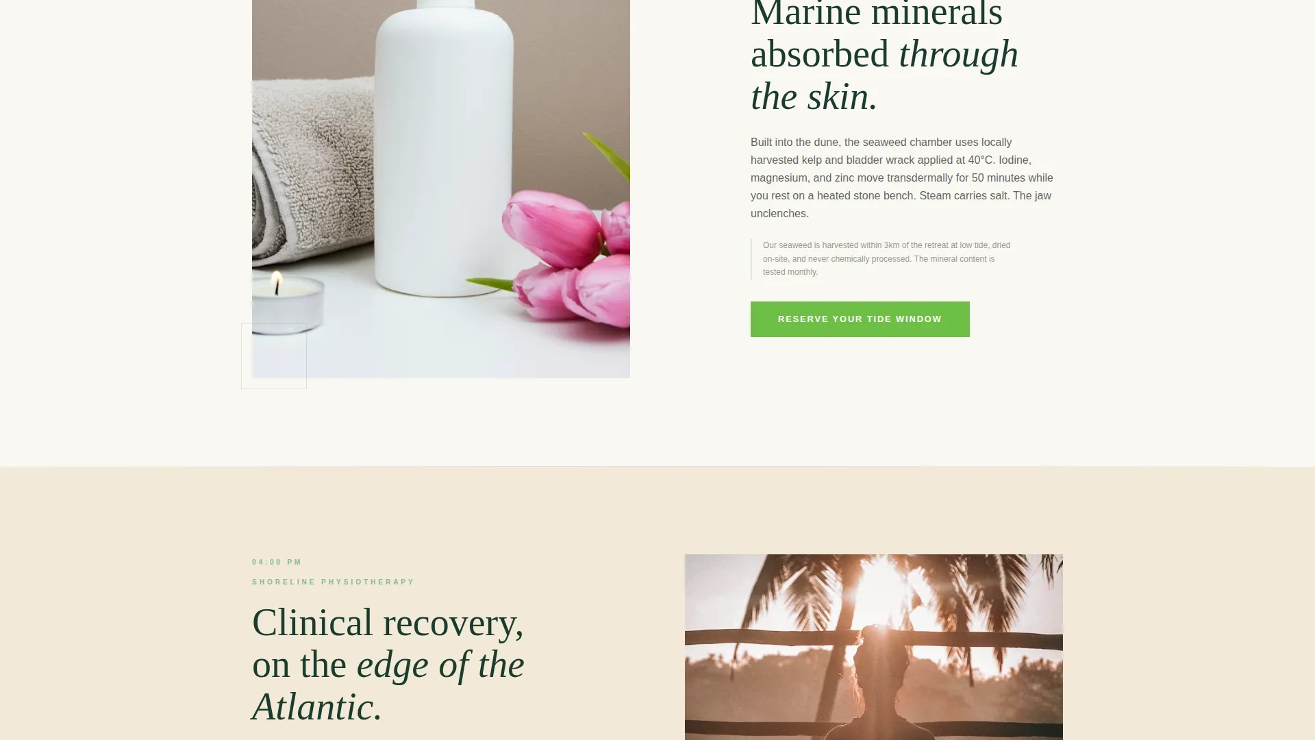 Thalassotherapy Retreat Landing Page Template