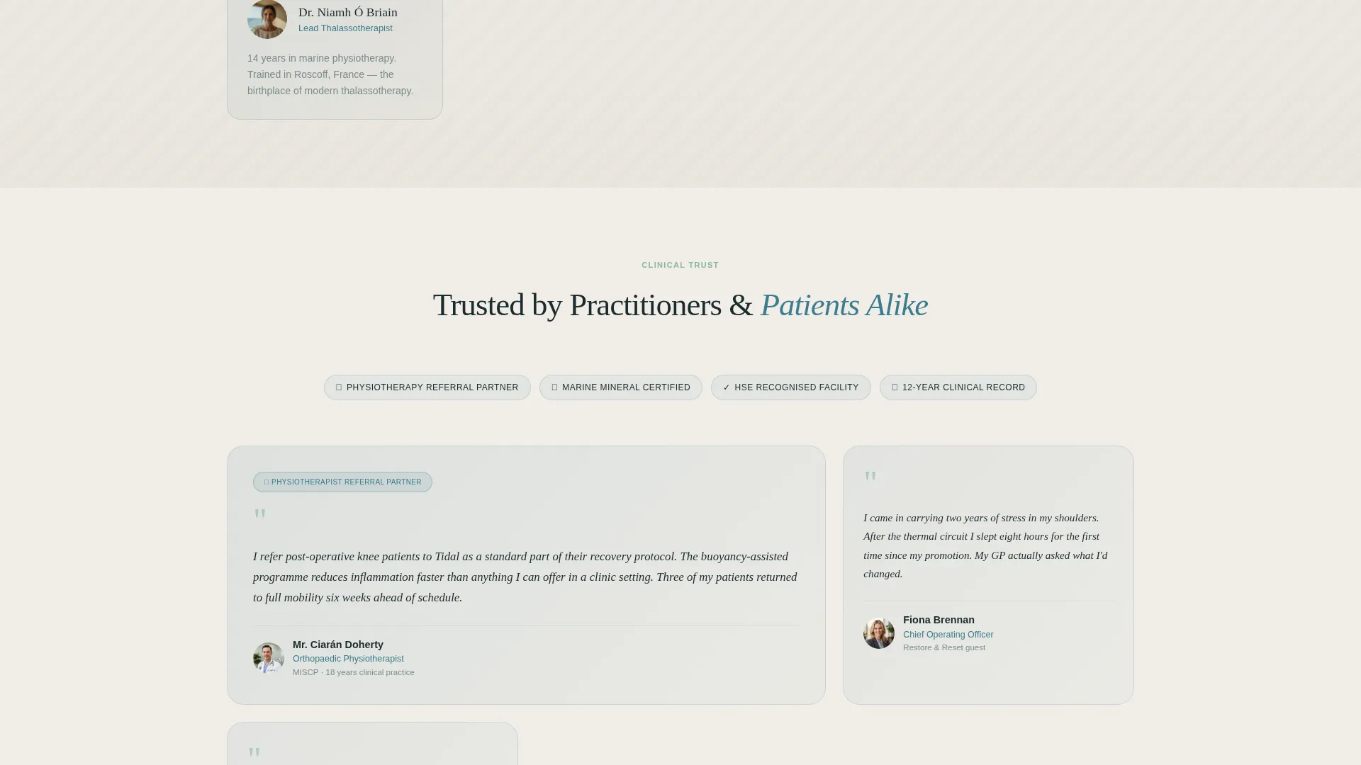 Thalassotherapy Studio Landing Page Template