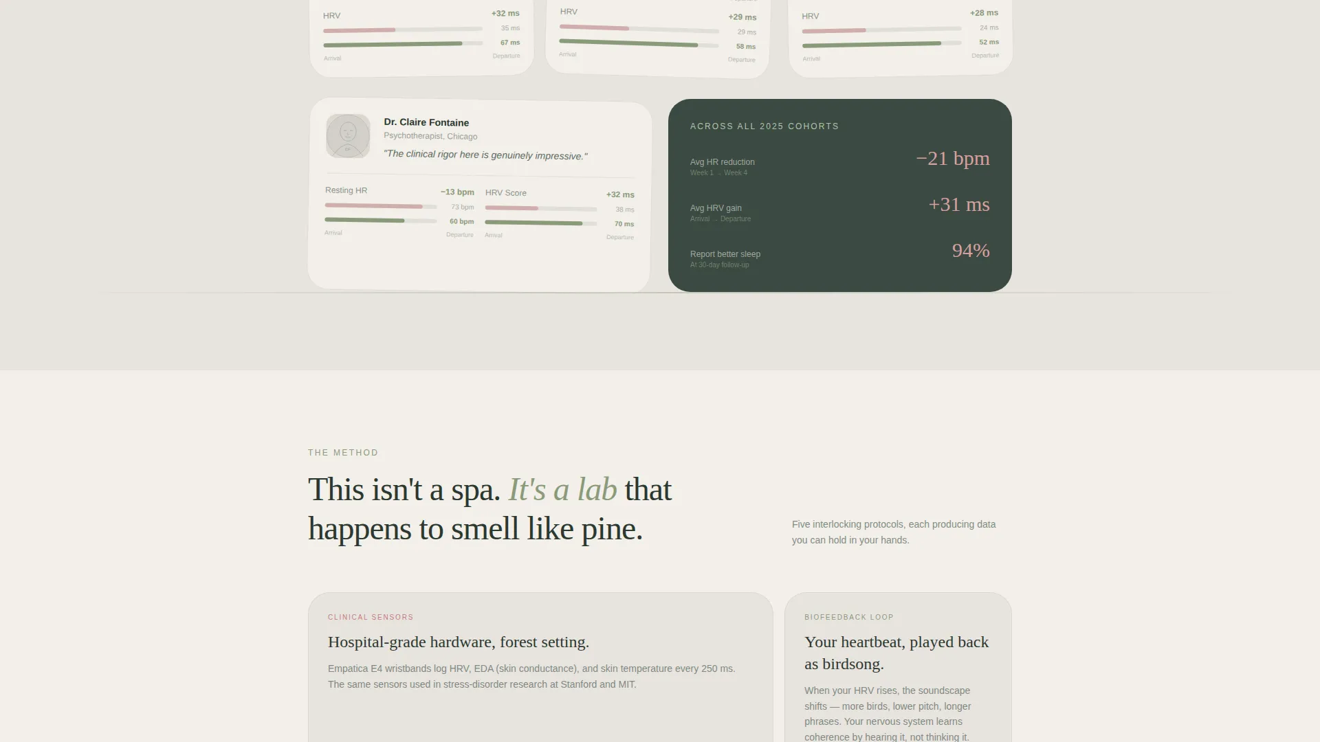 Biofeedback Retreat Landing Page Template