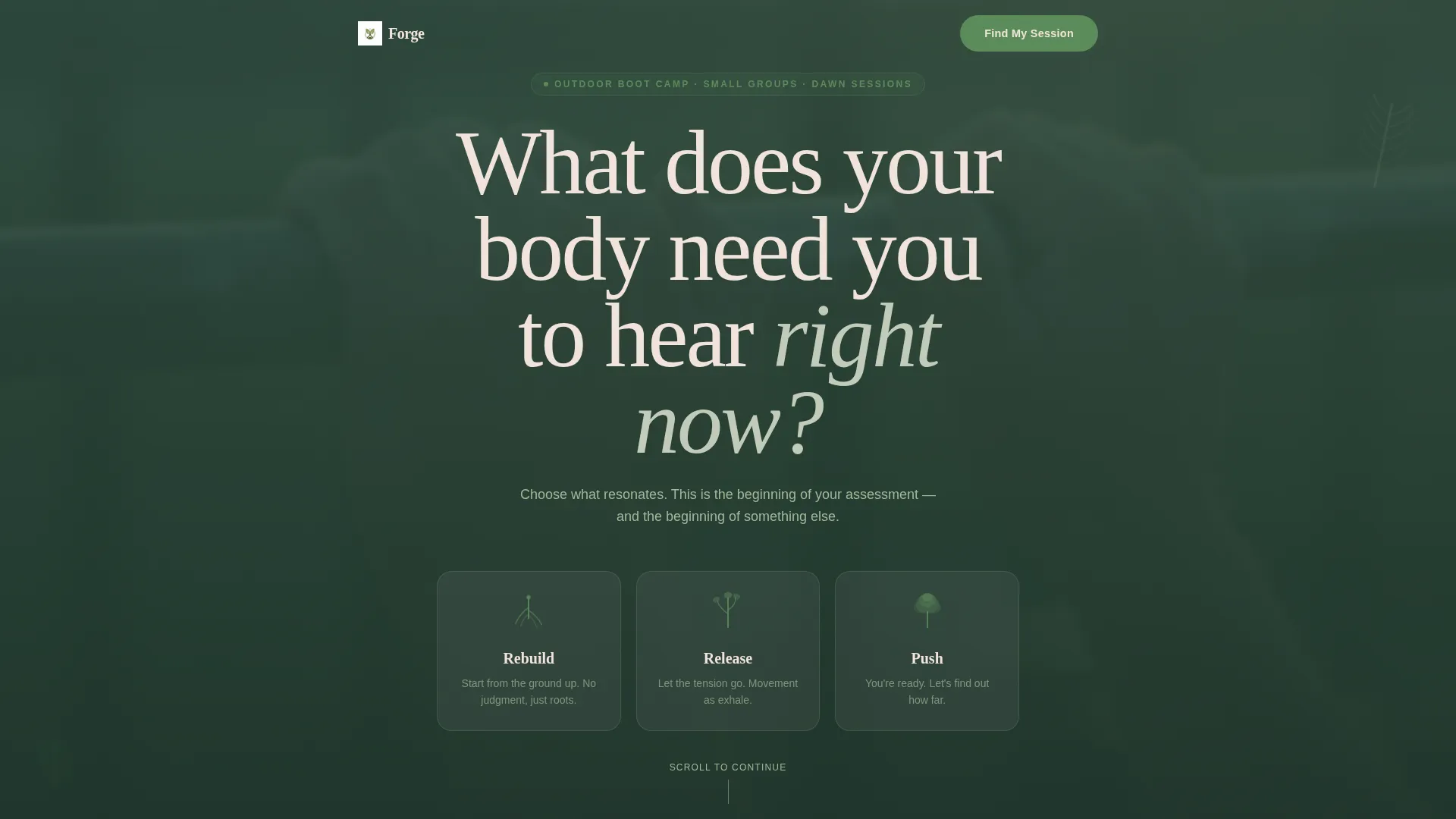 Healing Boot Camp Landing Page Template
