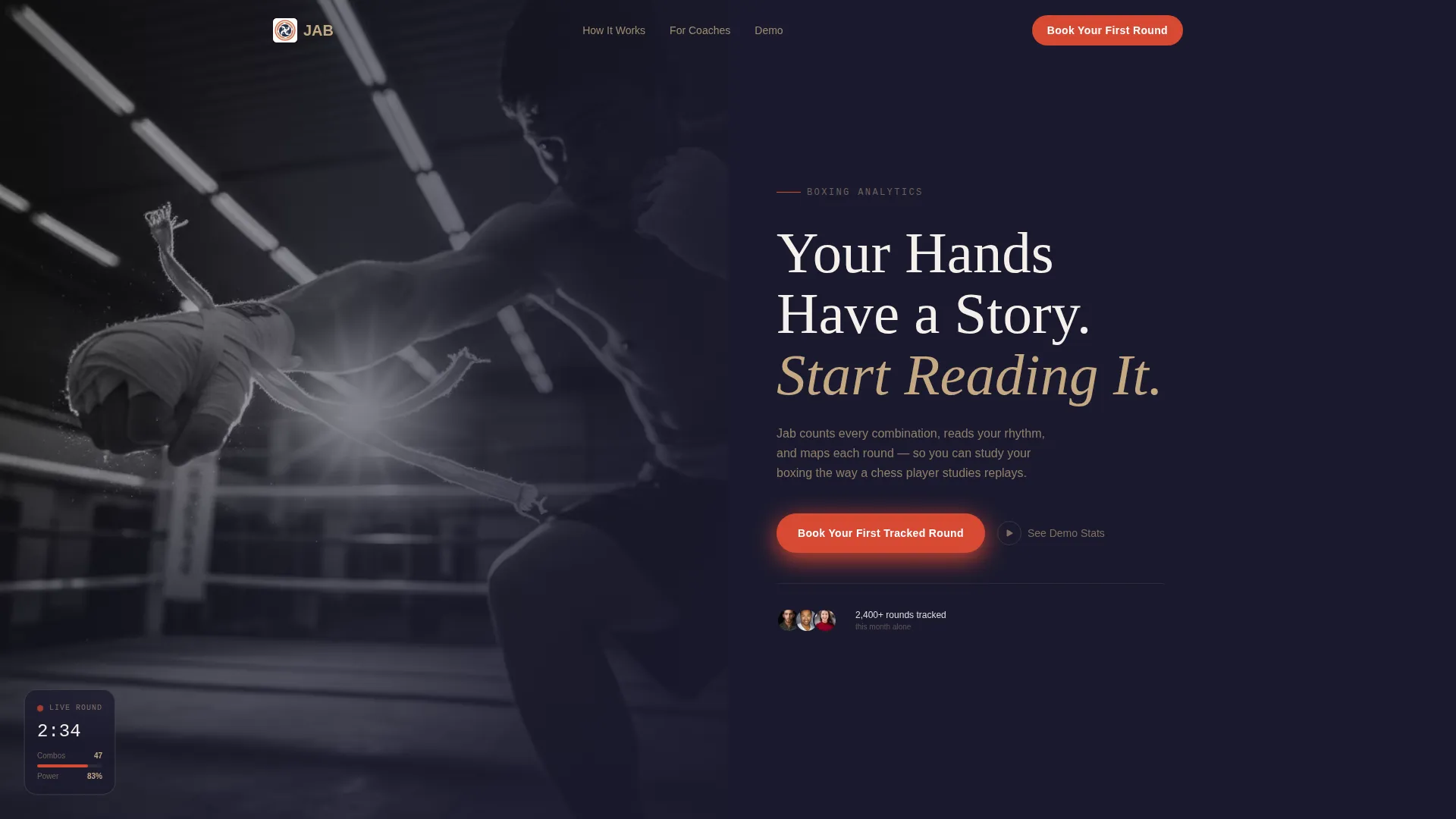 Immersive Boxing Tracker Landing Page Template