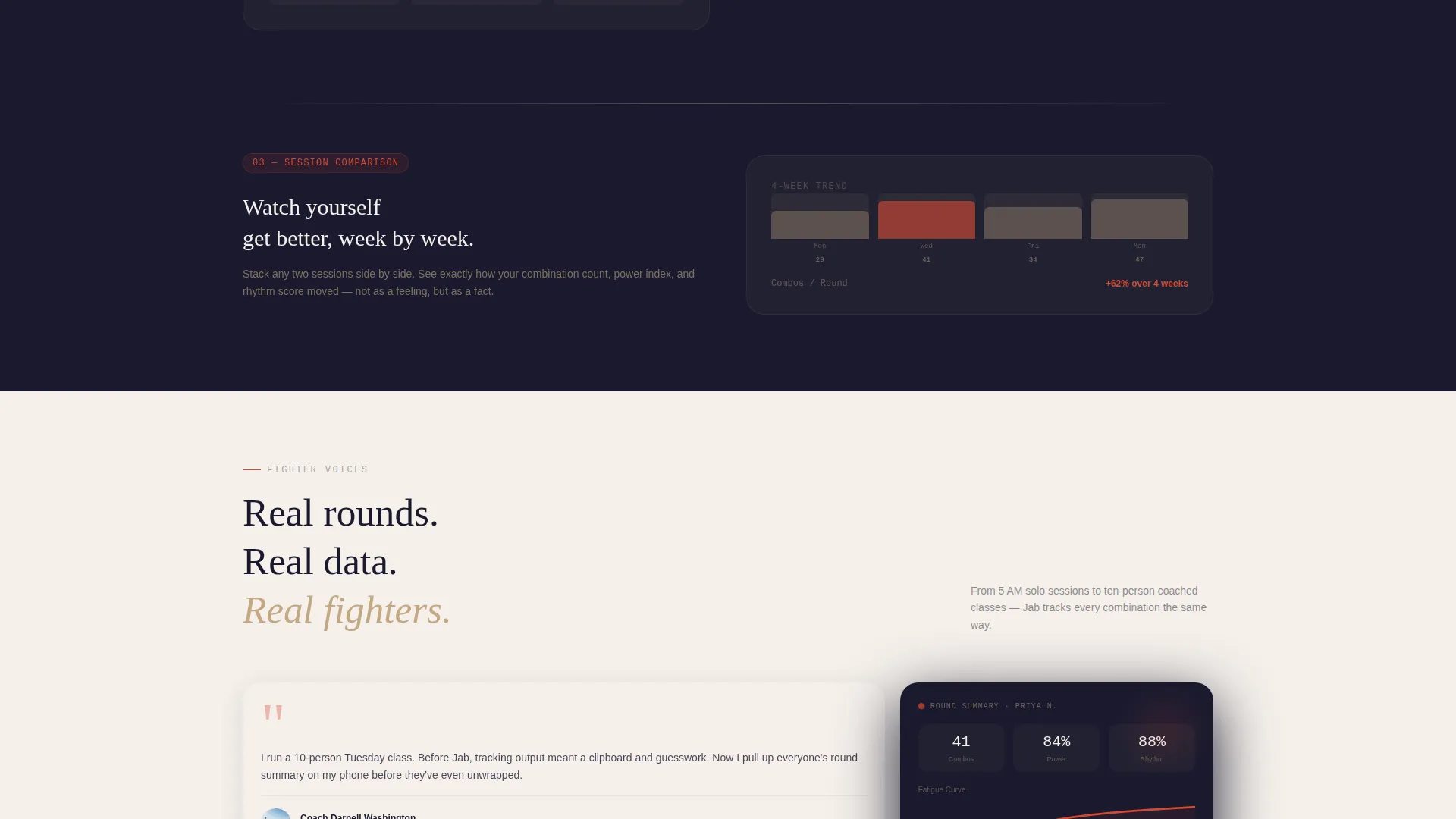 Immersive Boxing Tracker Landing Page Template