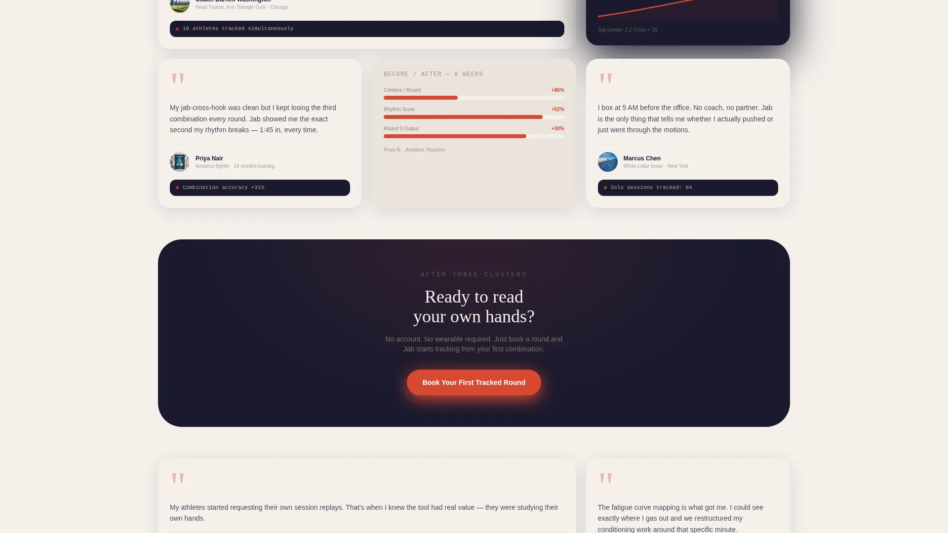 Immersive Boxing Tracker Landing Page Template