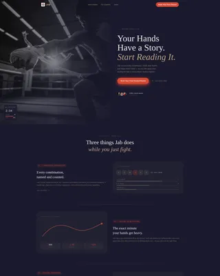 Immersive Boxing Tracker Landing Page Template