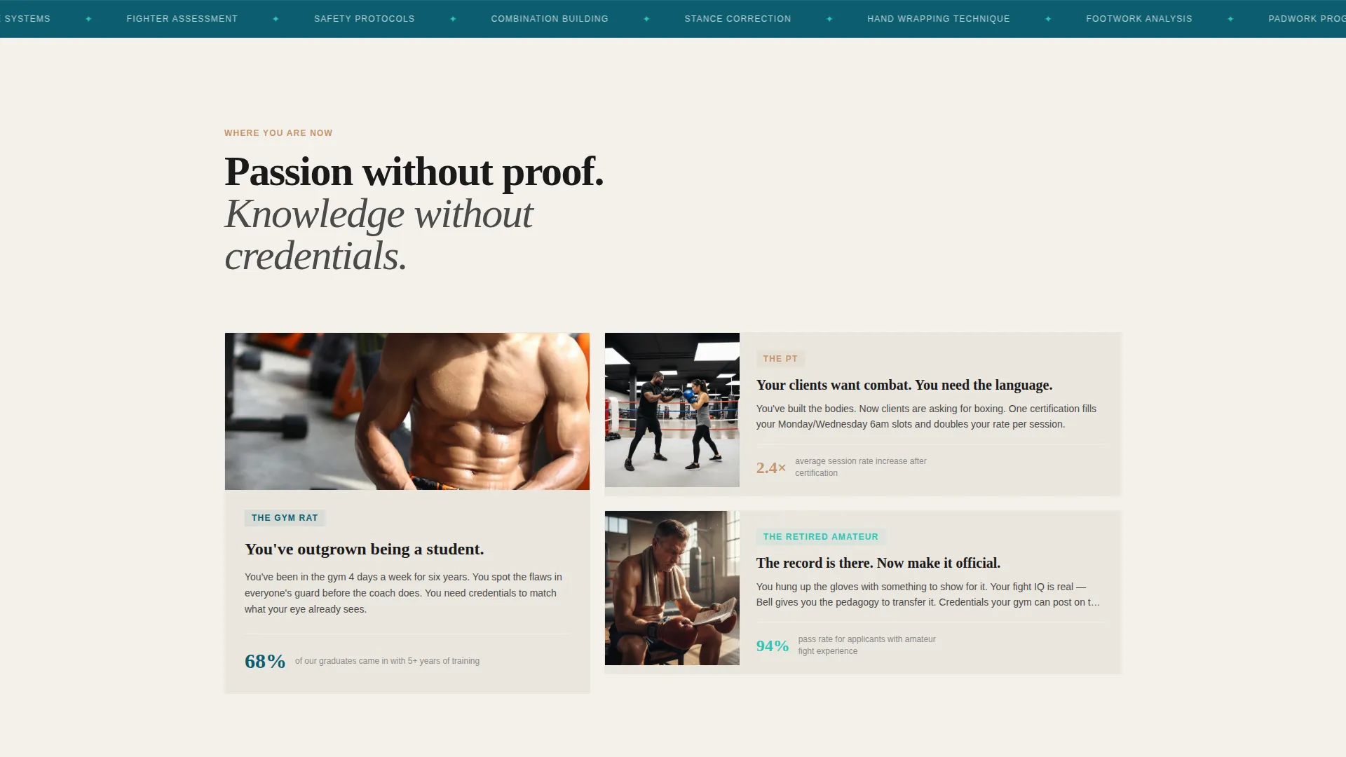Boxing Certification Landing Page Template