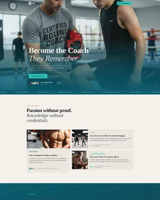 Boxing Certification Landing Page Template