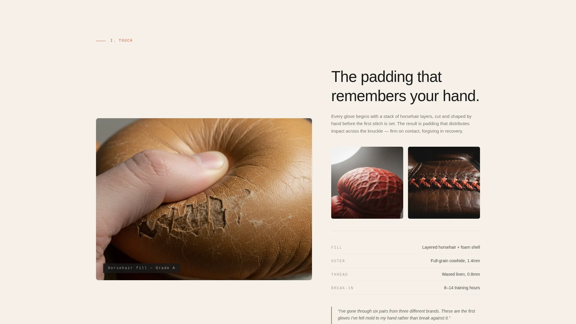Artisan Boxing Equipment Landing Page Template