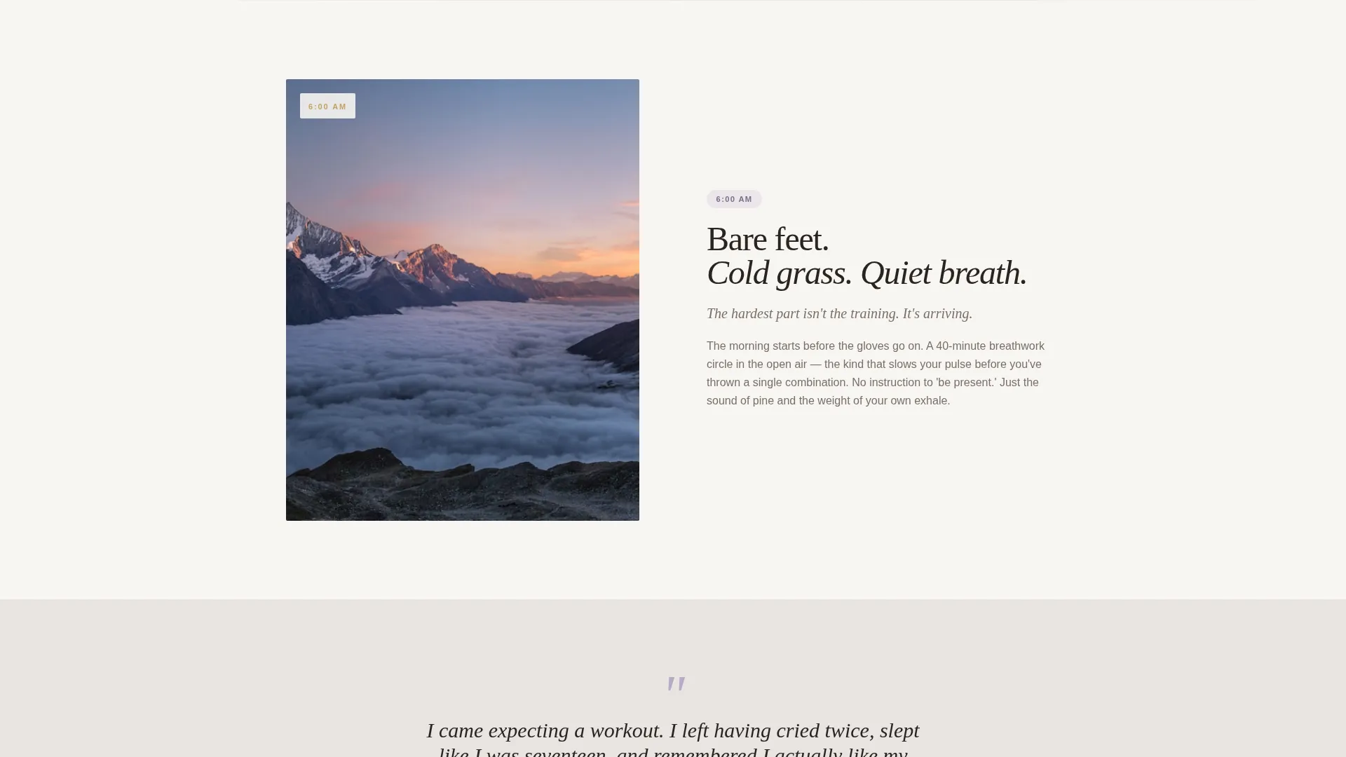 Boxing Retreat Landing Page Template for Wellness Camps