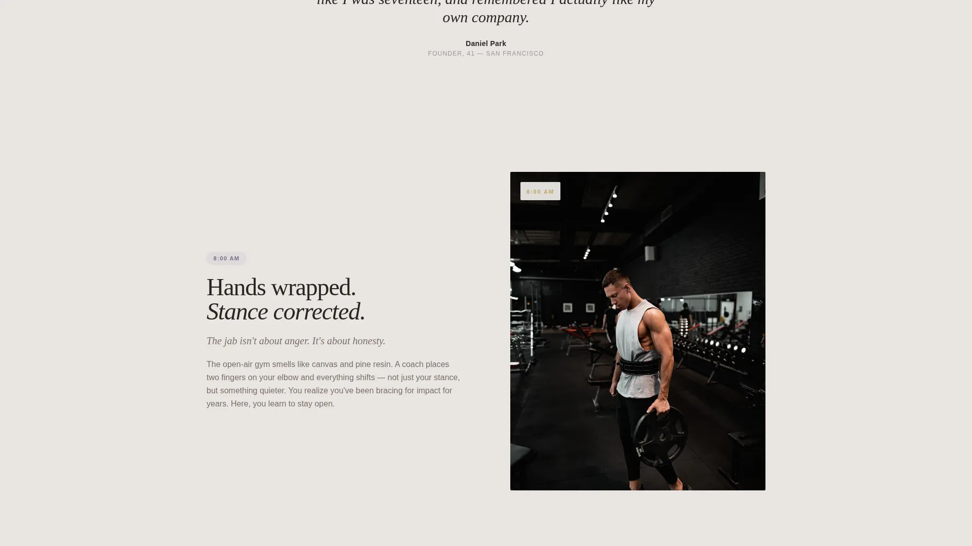 Boxing Retreat Landing Page Template for Wellness Camps