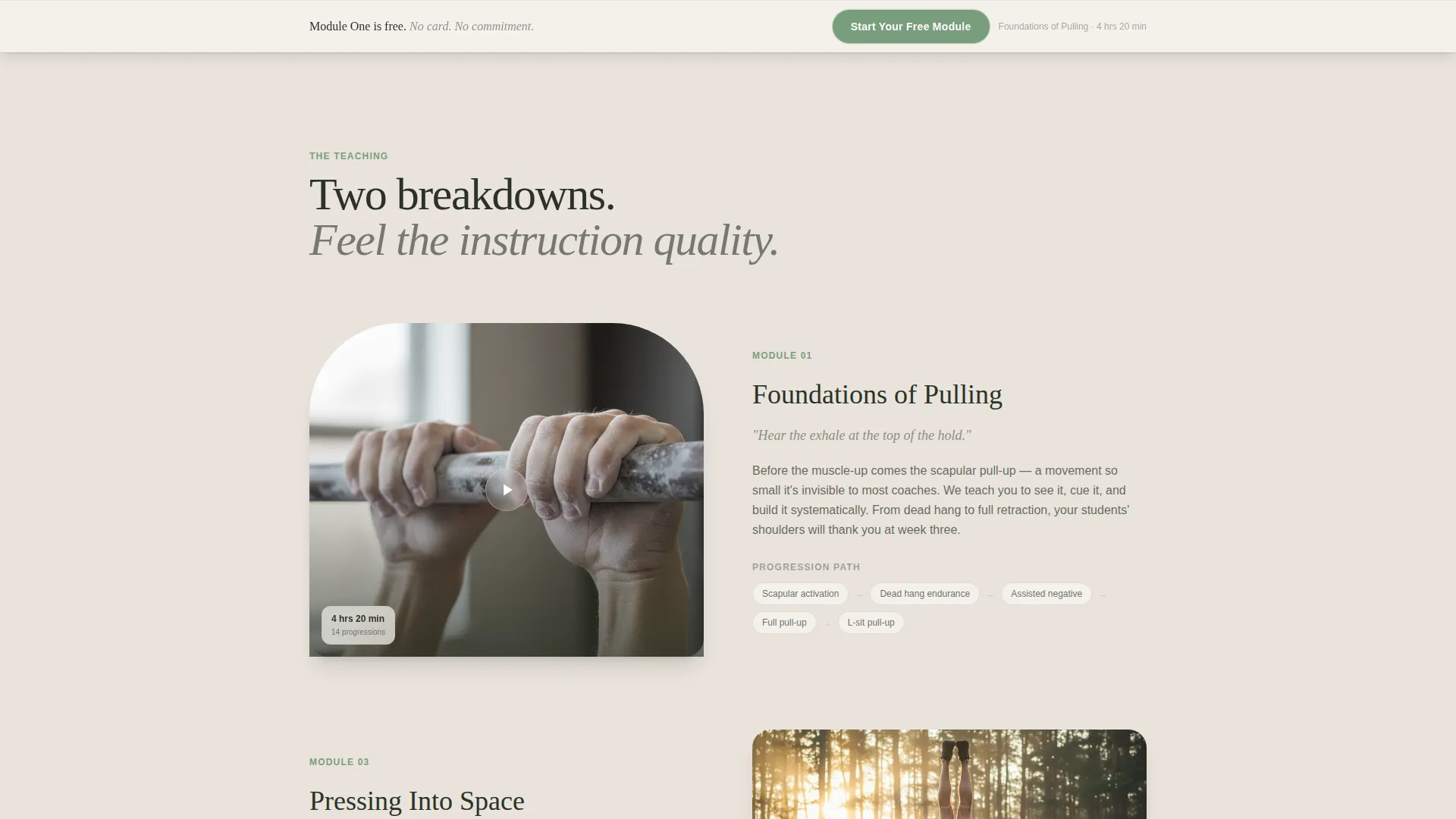 Calisthenics Certification Landing Page Template