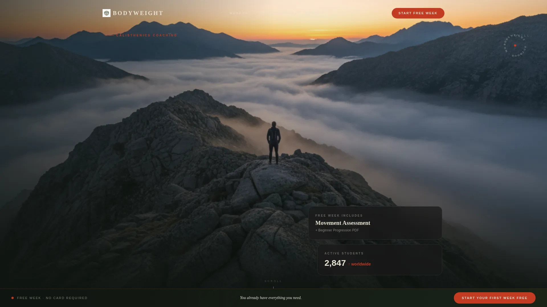 Calisthenics Coaching Landing Page Template