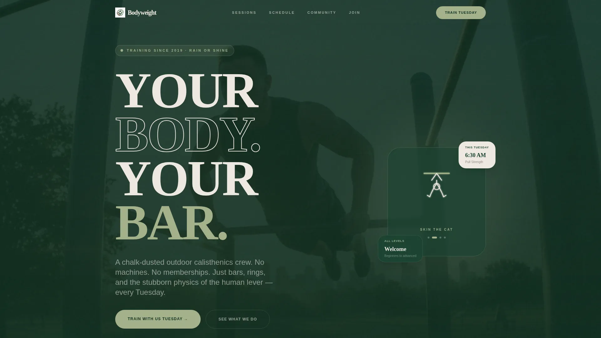 Calisthenics Community Landing Page Template