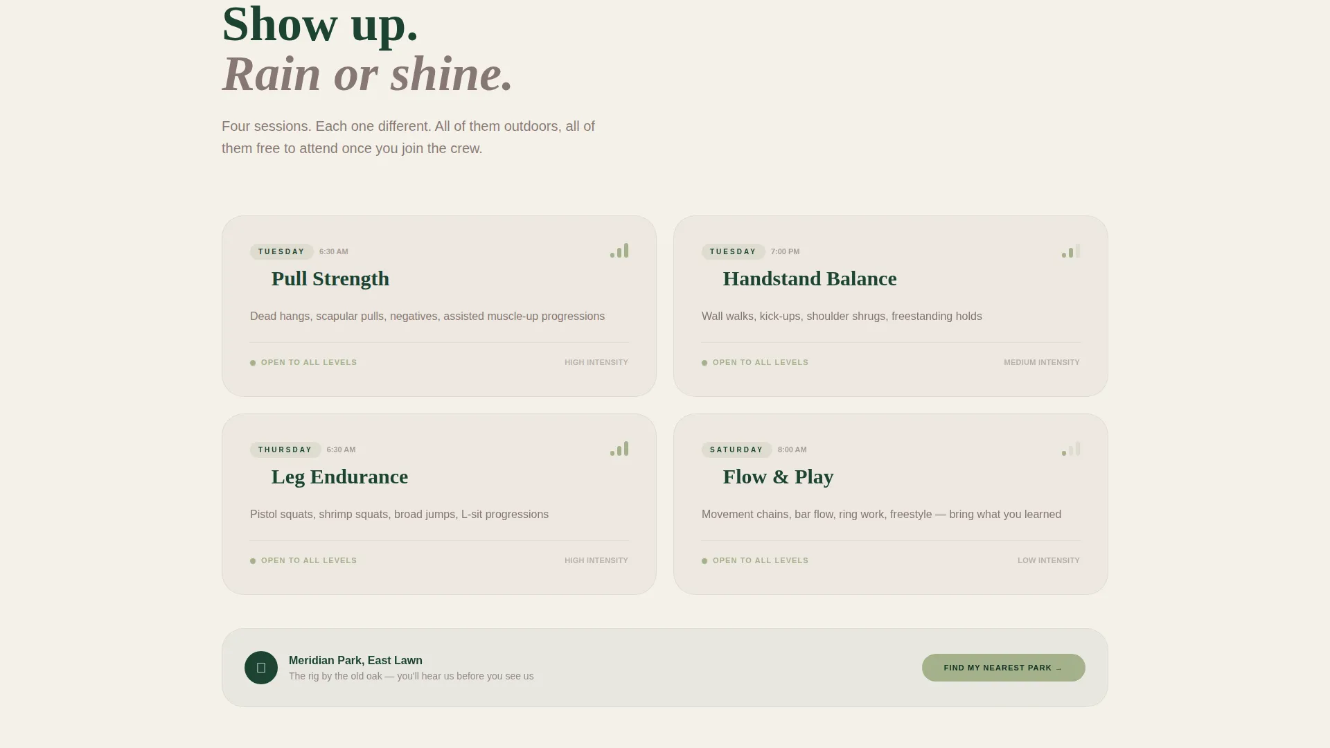 Calisthenics Community Landing Page Template