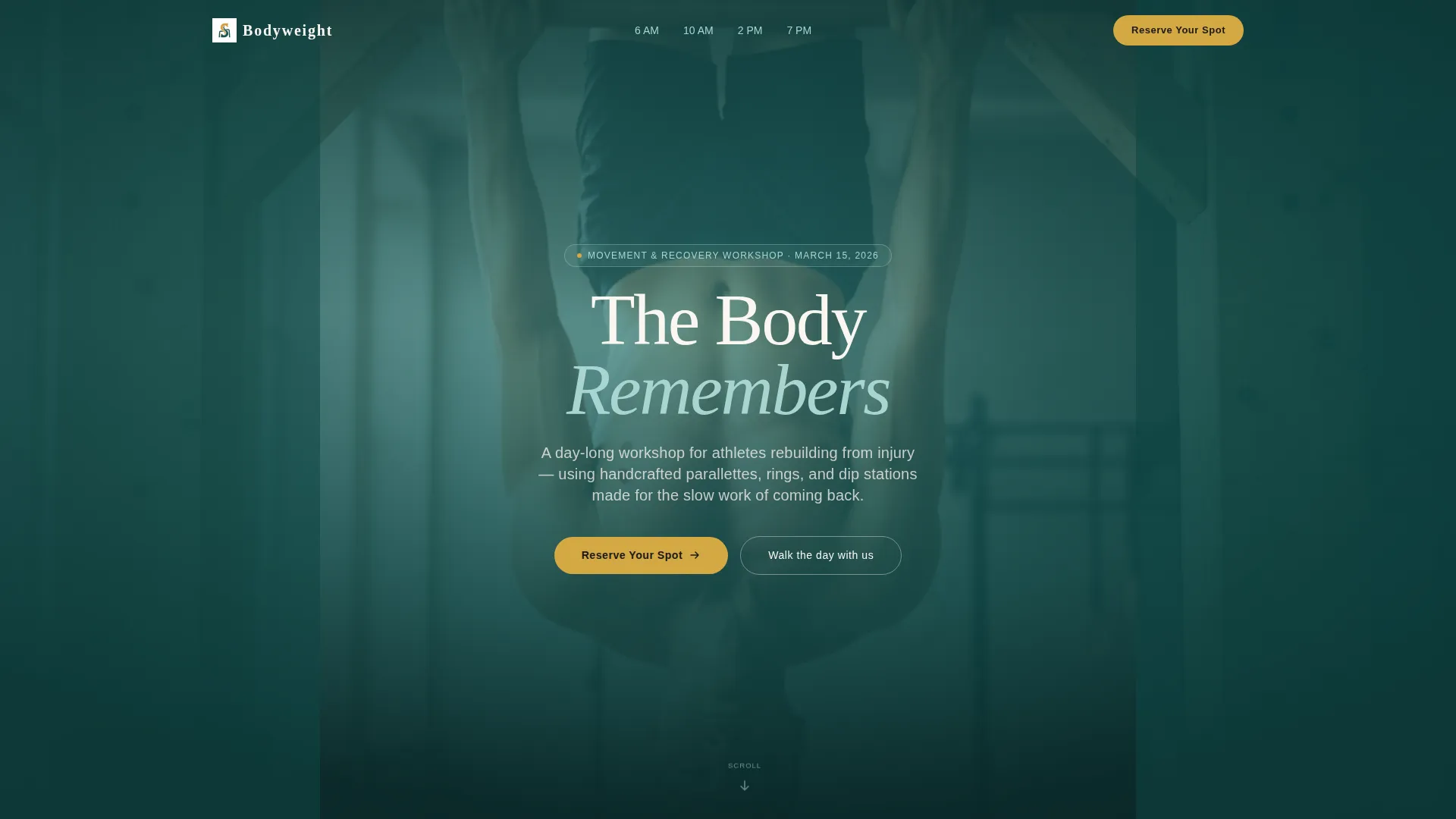 Healing Calisthenics Landing Page Template