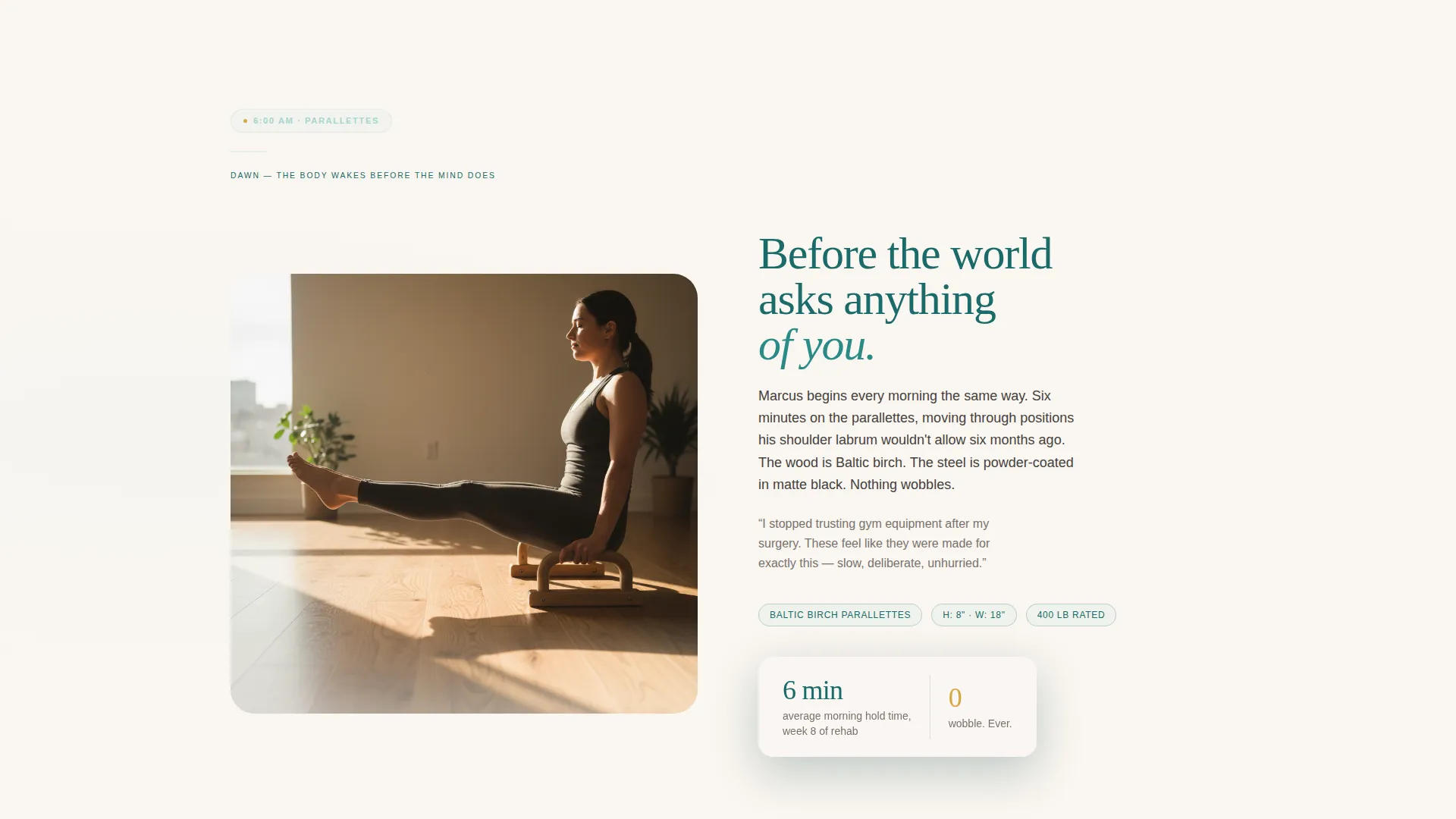Healing Calisthenics Landing Page Template