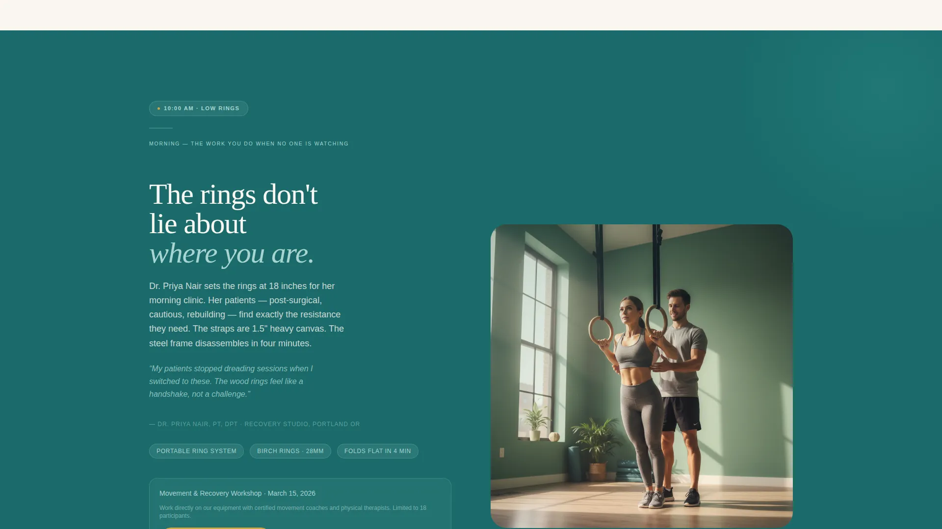 Healing Calisthenics Landing Page Template