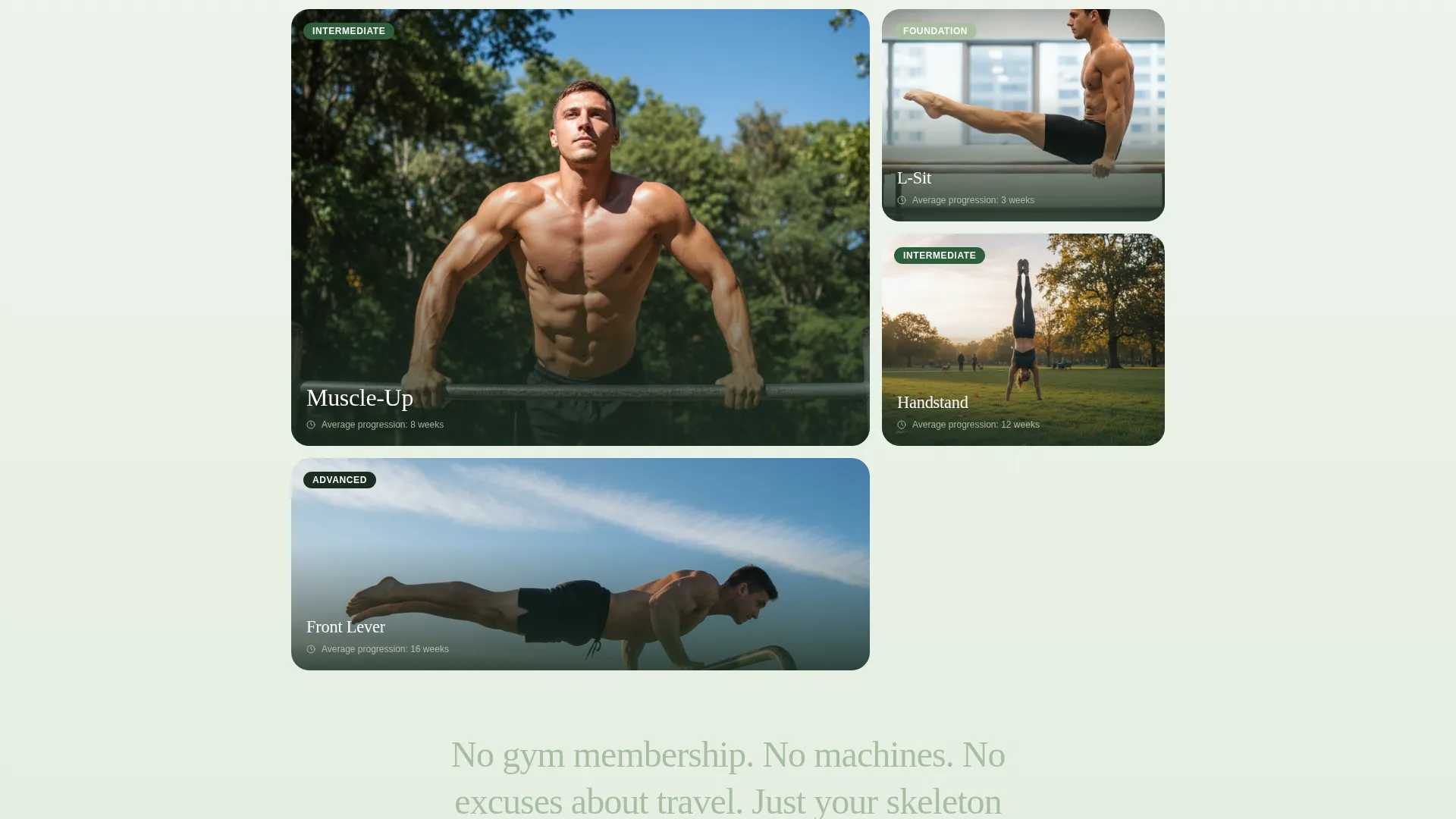 Calisthenics Landing Page Template | Quiz Funnel