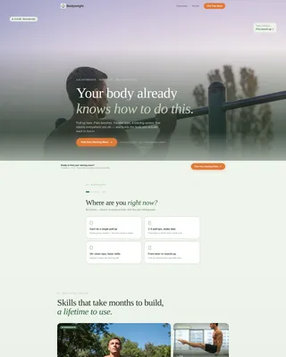 Calisthenics Landing Page Template | Quiz Funnel