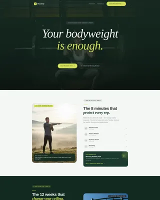 Calisthenics Landing Page Template for YouTube Creators