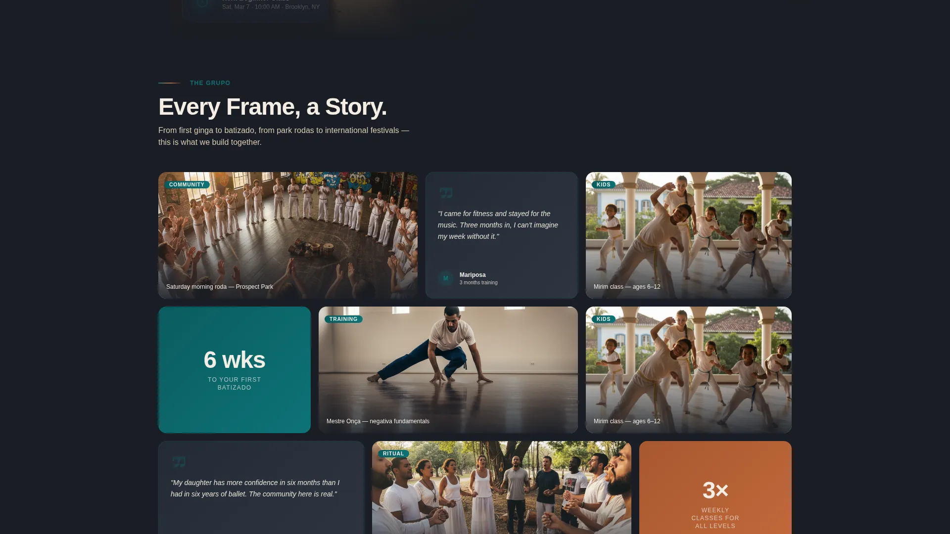 Capoeira Studio Landing Page Template