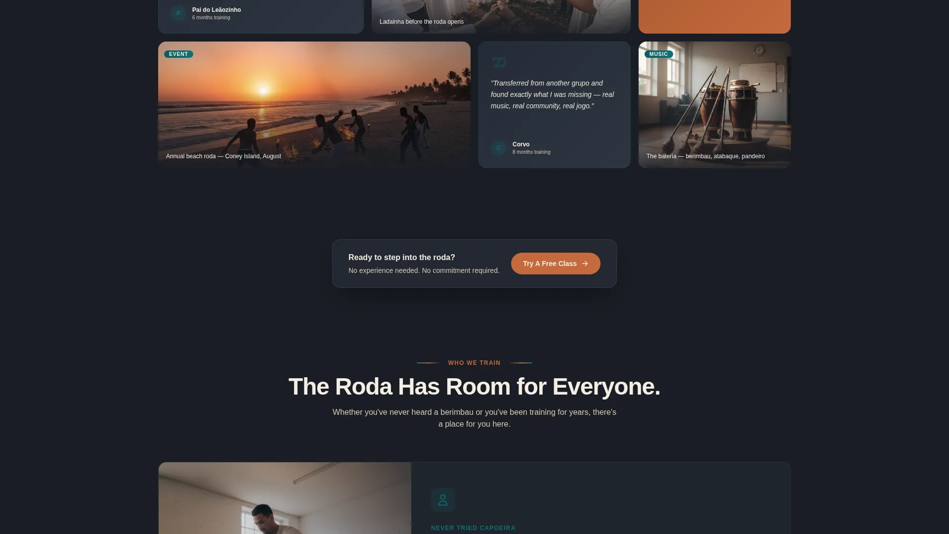 Capoeira Studio Landing Page Template