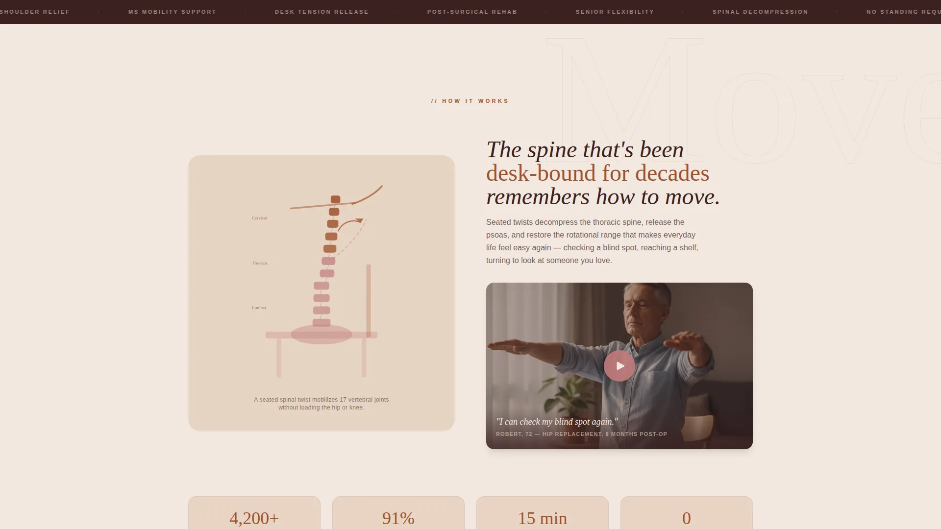 Chair Yoga Landing Page Template for Online Courses