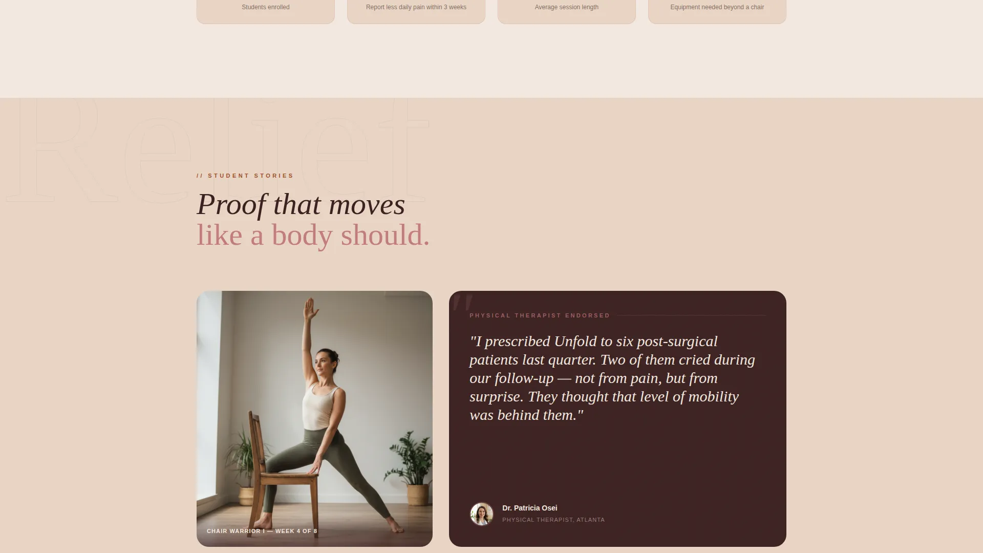 Chair Yoga Landing Page Template for Online Courses