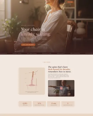 Chair Yoga Landing Page Template for Online Courses