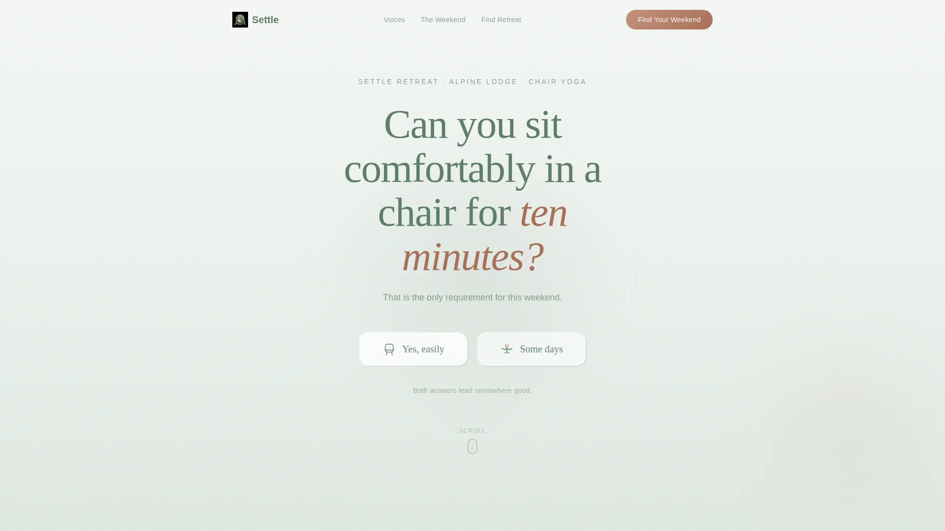 Chair Yoga Retreat Landing Page Template