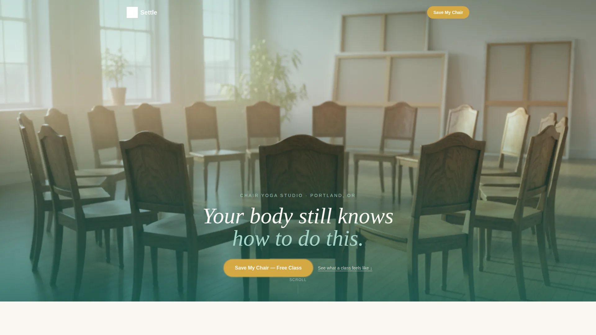Chair Yoga Studio Landing Page Template